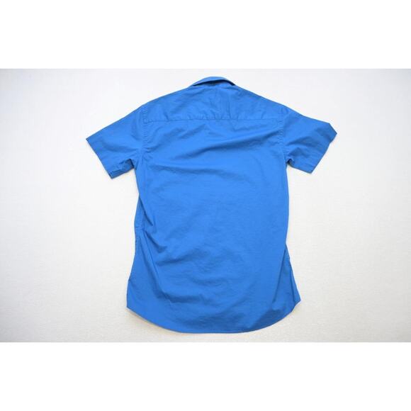 Bertigo Dress Shirt Button Up Designer Blue Short Sleeve Mens Size Small - Picture 7 of 7
